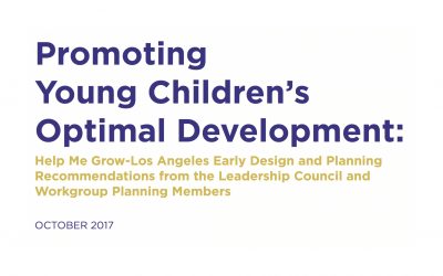 Help Me Grow-LA Releases Report: “Promoting Optimal Children’s Development”