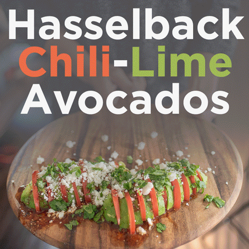 Aguacates Hasselback con chile y lima